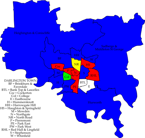 Map: Local Elections 2019 - Darlington